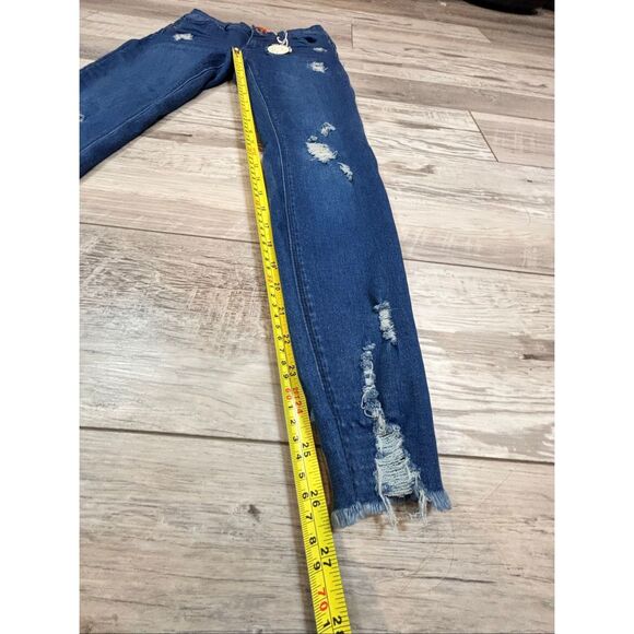 Wax Jeans Butt I Love You Distressed Jeans Size 3 - Picture 10 of 12